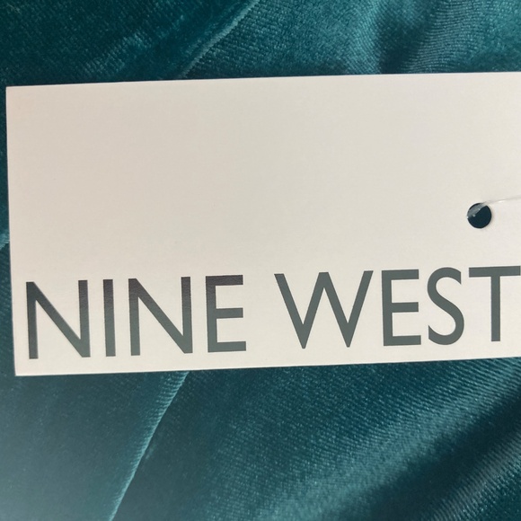 Nine West Velvet Blazer Size M Teal Blue - Picture 7 of 10